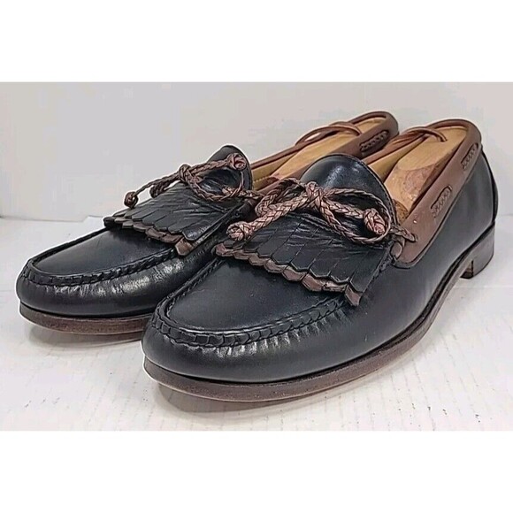Allen Edmonds Woodstock Loafers Tassel Kiltie Black Brown Leather 10.5 C EUC! - Picture 2 of 16